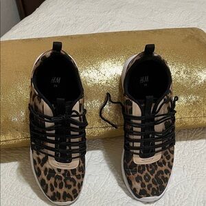H&M Leopard Print Sneakers with Black Accents